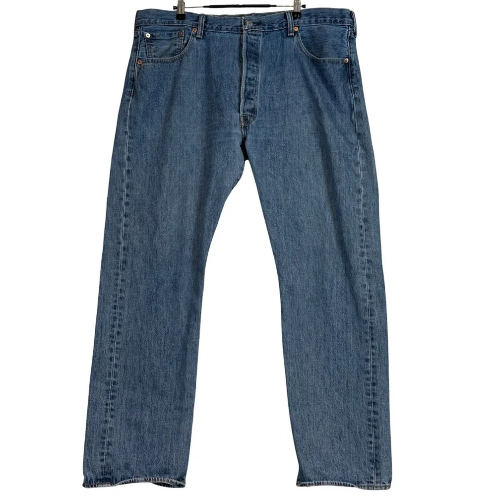 Levis 501 Original Fit Mens Jeans W40 L32 Medium‎ Wash Blue Button Fly Classic